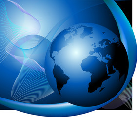 Blue business background - vector illustration