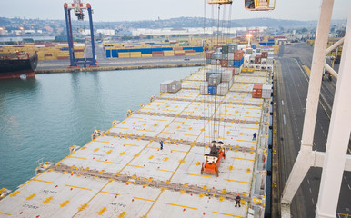 Container operation in port, Durban South Africa