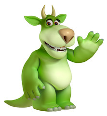 green cartoon monster 3d