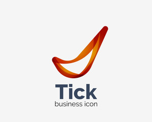 Modern tick abstract wave logo design