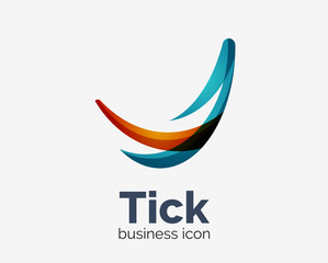 Modern tick abstract wave logo design