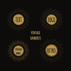 Fototapeta premium Set of retro sunbursts