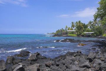 Fototapeta na wymiar ハワイ島のカイルアコナ海岸