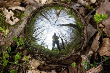 reflecting sphere photographer selfie