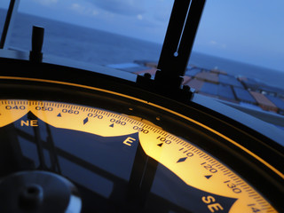 Fototapeta premium marine gyro compass aboard ship
