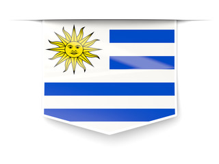 Obraz premium Square label with flag of uruguay
