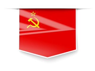 Square label with flag of ussr