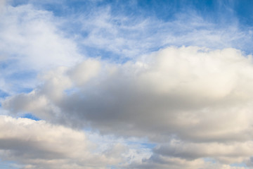  White clouds on blue sky background