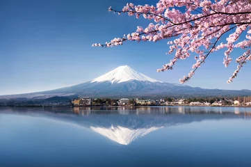 Crédence de cuisine en verre imprimé Mont Fuji Berg Fuji à Kawaguchiko Japon