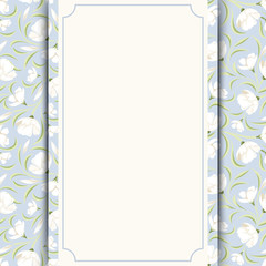 Vector invitation card with floral pattern. 