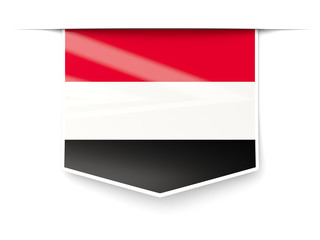 Square label with flag of yemen