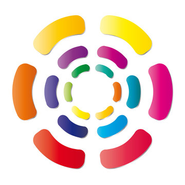 Bunte Blume mit abgerundeten Ecken, Logo f&uuml;r Meditation, Vielfalt, Inklusion, Integration, Toleranz und Menschlichkeit