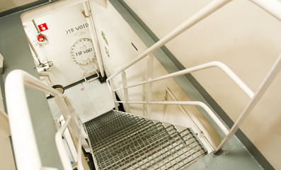 Industrial Interior of a modern cargo / offshore vessel ship