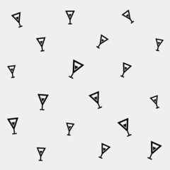 monochrome minimalistic vector holiday pattern, cocktails