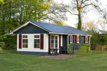 Fototapeta na wymiar Wooden holiday home in the Netherlands