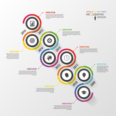 Abstract timeline infographic template. Vector illustration.