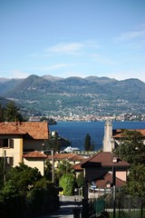  Stresa next to Lago Maggiore under blue sky