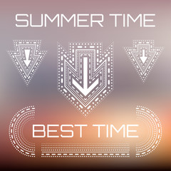 Summer design on blured background with anchor