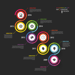 Obraz premium Abstract timeline infographic template. Vector illustration.