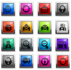 Glass business vector icons set