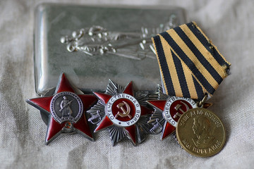 medals WWII war hero of the USSR