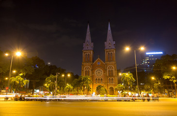 Fototapeta na wymiar Notre Dame cathedral in Ho Chi Minh City, Vietnam.