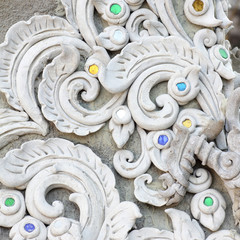 Stucco white sculpture decorative pattern wall design