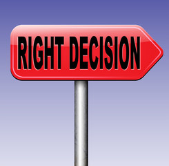 right decision or choice