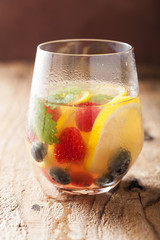 summer lemonade with berry and lemon