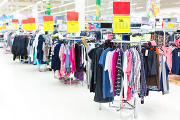 Sales of clothing in the store
