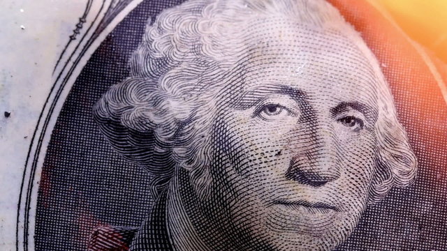 1dollar bill USA money burning in flames.