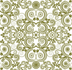 silhouette of floral pattern seamless