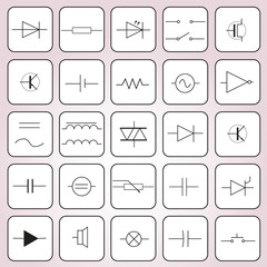 schematic symbols in electrical engineering set eps10