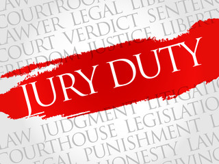 Jury Duty word cloud concept