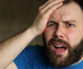 Obraz premium portrait of a bearded man face emotions