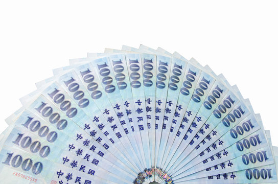 1000 New Taiwan Dollars isolated on white background