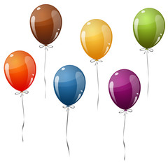 colored flying balloons