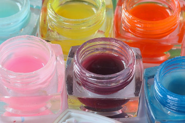 bottles with different colors for drawing