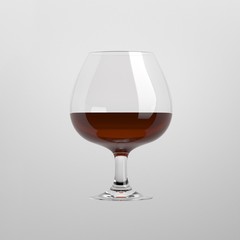 Cognac snifter glass isolated on white background