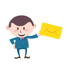 businessman holding mail