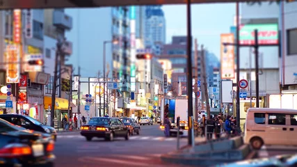 Fototapeten Osaka, Japan - März 2015 - Gewöhnliche Straßenansicht am Abend © glowonconcept