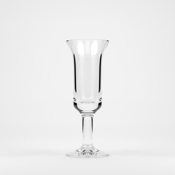 Empty cordial footed glass