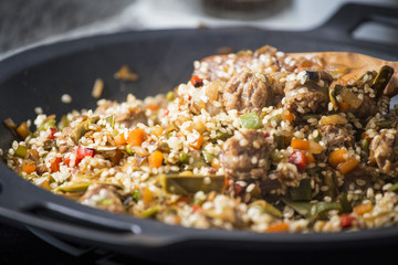 Cooking a Spanish paella