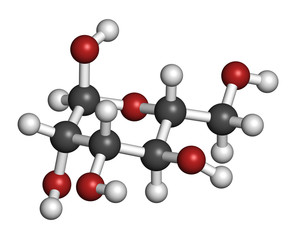 Obraz premium Mannose (D-mannose) sugar molecule. Epimer of glucose.