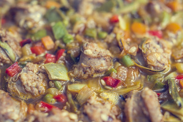 Spanish paella food background