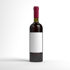 Wine bottle with blank label