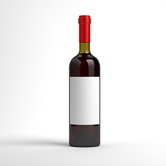 Wine bottle with blank label