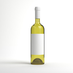 Wine bottle with blank label