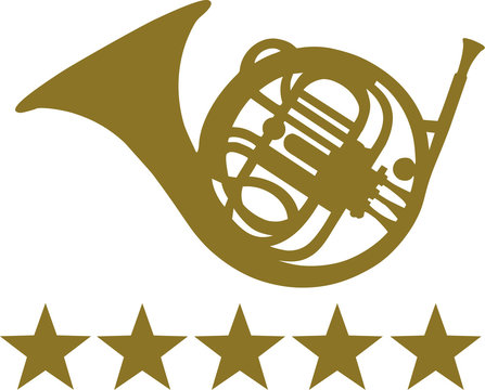 French Horn with five stars