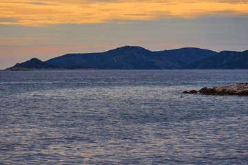 Beautiful sunset in Croatia. Summer holiday